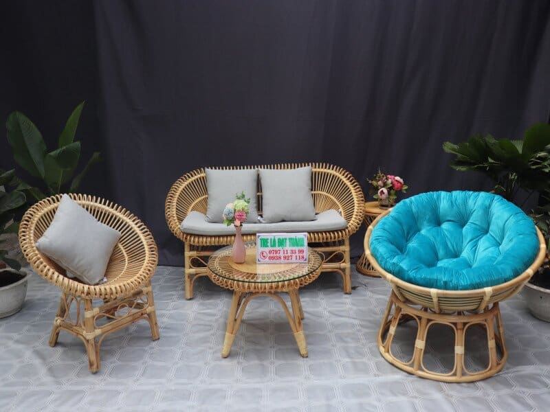 Bàn Ghế Song Mây - BGSM026